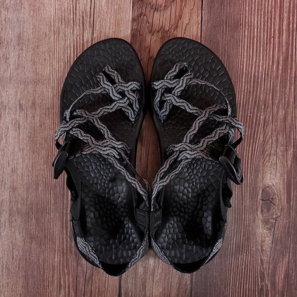 Chaco Womens Size 9 Updraft EcoTread X2 Outdoor Sandals Black Gray Waves J105182 - Picture 6 of 15